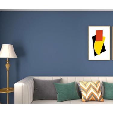 Imagem de Papel de parede de PVC autoadesivo de cor pura adesivos de parede à prova d'água quarto sala de estar escritório restaurante papel de parede azul vime cinza 40 * 300 cm