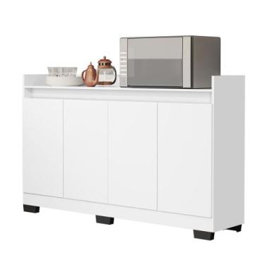 Imagem de Aparador Buffet Balcão Real 4 Portas escritório cozinha sala cantinho 