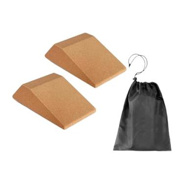 Imagem de Colaxi 2 peças de blocos de cunha de agachamento de cortiça, tijolo de exercício, rampa de agachamento, placa inclinada, placa antiderrapante para