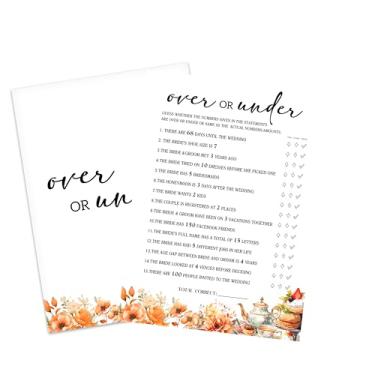 Imagem de Jogos de chá de panela, cartões de jogo de chá de casamento de outono, suprimentos de decoração de festa nupcial floral de outono, jogos de despedida de solteira de noivado para 25 convidados, jogo de