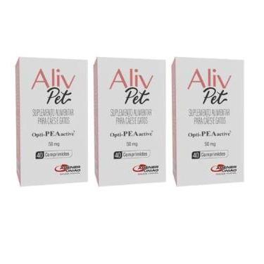 Imagem de 3 Aliv Pet 50mg Suplemento Alimentar Para Cães Gatos Cão - Agener Uniã