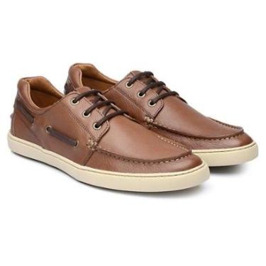 Imagem de Mocassim Jacometti Dockside Couro Cadarço Casual Masculino-Masculino