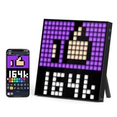 Imagem de Divoom Pixoo 16 - Relógio digital Pixel Art com controle de aplicativo e conexão WiFi, relógio inteligente de LED grande de 16 x 16 pixels com data, lembrete de evento, quadro de mensagens para casa
