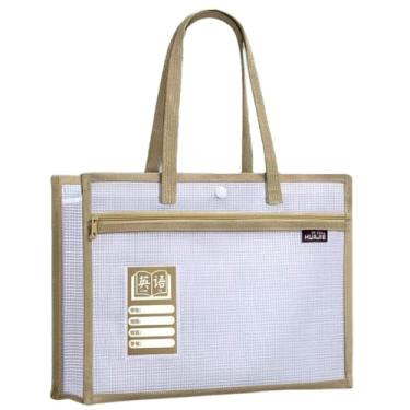 Imagem de Bolsa com Malha Roxa - Sacos Extra - Grandes para Documentos com Alça - Leve Bolsa de Documentos com Malha Roxa, Ideal para Carregar Livros e Arquivos