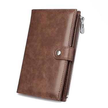 Imagem de Carteira de passaporte vintage de couro para passaporte, antifurto, cartão de identificação, bolsa de armazenamento de vários cartões, porta-cartões para passaporte para viagens ao exterior, Marrom