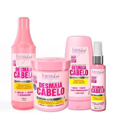 Imagem de Kit Desmaia Cabelo Sham, Cond, Marc e Sérum Forever Liss 