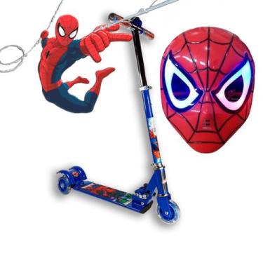Imagem de Patinete Infantil De Ferro 3 Rodas E Mascara Homem Aranha - Elite, 3 r