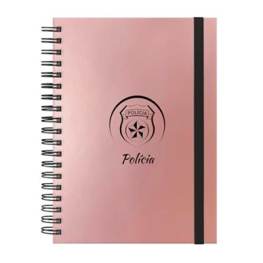 Imagem de Caderno Colegial Plus 12 Matérias Profissões Polícia (Rosê Gold)