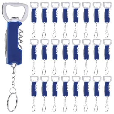 Imagem de Ziliny Abridor de garrafas com 24 peças, chaveiro abridor de cerveja de garrafa de vinho a granel, aço inoxidável, saca-rolhas de 8,3 cm, chave de vinho para bar, festa, casamento, barman