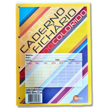 Imagem de Bloco Refil Caderno Fichário 96 Folhas Pautadas Colorido - Máxima