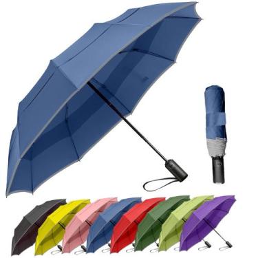 Imagem de Guarda-chuva de viagem MRTLLOA à prova de vento, ventilado, impermeáve