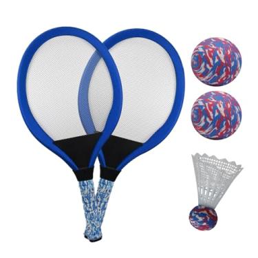 Imagem de Raquetes de tênis para crianças - raquetes de badminton ao ar livre para crianças, 1 par para iniciantes adolescentes equipamentos interativos com bola para o jardim de infância da escola primária Pla