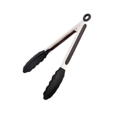 Imagem de Pegador Salada Aço Inox Silicone Preto