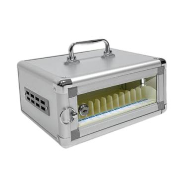 Imagem de KiBcsLic Armário de armazenamento de telefone com gráfico de bolso, porta transparente, caixa de armazenamento de telefone celular portátil para dormitório de, 12 Vagas