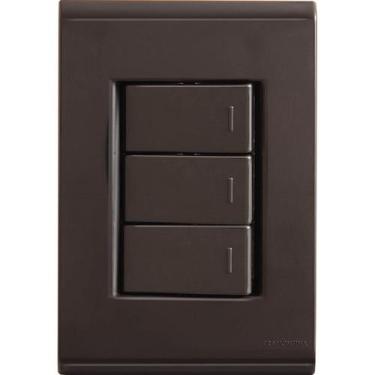Imagem de Conjunto 4x2 com 3 Interruptores Simples 10 A 250 V Tramontina Liz Gra
