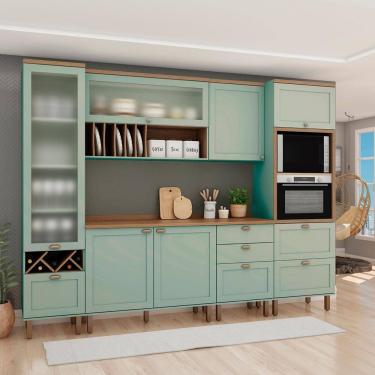 Imagem de Armário De Cozinha Compl Genialflex Iluminata Liz Verde Mint