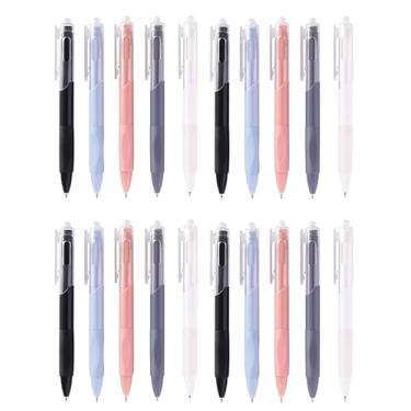 Imagem de YIHUANYIFA 20 canetas retráteis fofas canetas de gel estéticas canetas de escrita com ponta fina lisa de 0,5 mm, canetas de impressão inovadoras, material escolar de escritório para mulheres e homens