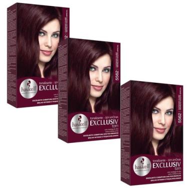 Imagem de Kit 3 TONALIZANTE HASKELL 5562 CASTANHO CLARO VERMELHO VIOL ESP