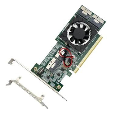 Imagem de Adaptador PCIe3.0 X16 para (4X) SFF-8654 8i, para GPU e NVMe SSD, controlador PLX8749 com função de bifurcação, aplicável ao Windows Server/Windows/linux/VMwareESX/ESXi/FreeBSD14/Ubuntu System