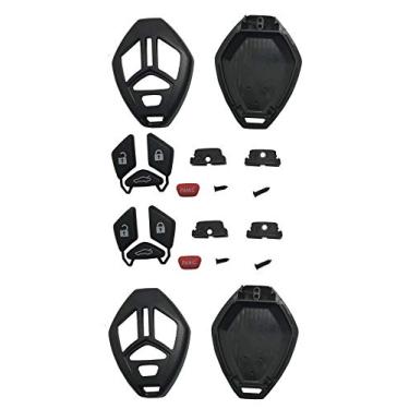 Imagem de J-ACCES, 2 peças, capa para chaveiro para Mitsubishi Eclipse Lancer Endeavor Galant Outlander 4 botões, substituição sem chave, chave de controle remoto para carro com botão (preto)