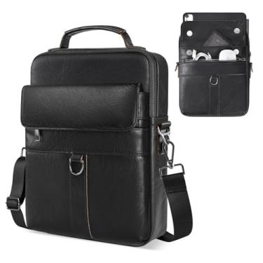 Imagem de Capa de ombro de couro de 28 cm para Samsung Galaxy Tab A9+ Plus de 11 polegadas, Amazon Fire HD 10/Max 11, compatível com teclado mágico para iPad, bolsa protetora de viagem, bolsa acolchoada, marrom