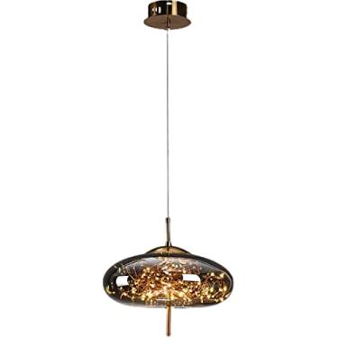 Imagem de Luminária LED criativa para sala de jantar, luminária suspensa, abajur de cristal de vidro cinza fumê, luzes pendentes, arte, decoração, moderna, luminária de mesa de jantar, lustre, restaur