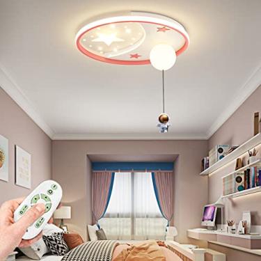 Imagem de Luminária de teto LED regulável, luminária de teto com desenho animado para crianças, luzes decorativas com controle remoto, quarto de meninos e meninas, sala de estar, iluminação interna, v