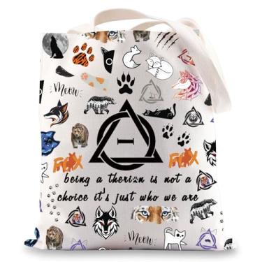 Imagem de JNIAP Bolsa Therian Tote Bag Therian Gift Therian Symbol Shoulder Bag Being A Therian Is Not A Choice It's Just Who We Are Tote Bag, Therian Tb, Large