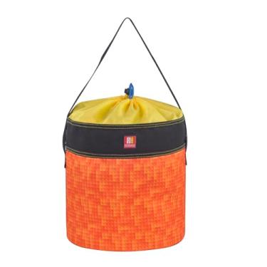 Imagem de Remobia Hicol Bolsa organizadora de armazenamento de brinquedos com cordão para montar tijolos, blocos, quebra-cabeças, Lego, sala de jogos, bolsa de transporte com alça (laranja)