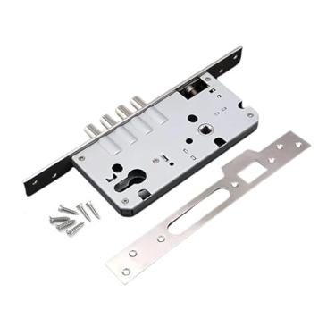 Imagem de Fechadura de porta, fechadura de encaixe de aço inoxidável, faixa de mortice de 4 alavancas, trava de aço inoxidável de 85/50 mm, lingueta de segunda marcha, anti-roubo duplo - portas de madeira