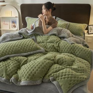 Imagem de Jogo de cama casal casal - tecido jacquard ártico macio de alto peso e tecido jacquard de tafetá fronha acolchoada à mão antiestática quente outono e inverno conjunto de 4 peças (L, 1,5 ~ 1,8 m / 200