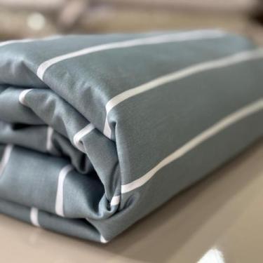 Imagem de Lençol com Elástico Queen Karsten Algodão Egípcio 300 Fios, Listrado