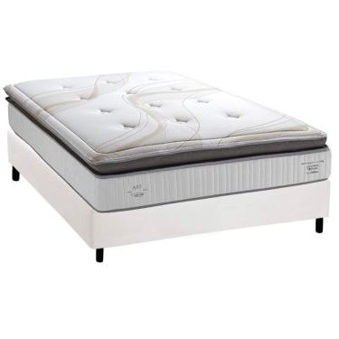 Imagem de Cama Box Casal: Colchão Molas Masterpocket Ensacadas Herval C1725 + Base Crc Corano White (138x188)