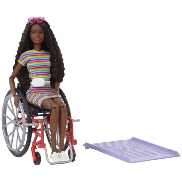 Imagem de Boneca Barbie Fashionistas 166 com Cadeira de Rodas, Rampa e Acessórios Exclusivos