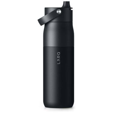 Imagem de Garrafa Térmica para Água 1L em Aço Inoxidável com Alça de Silicone Embutida e sem BPA, LARQ Bottle Swig Top, Preto