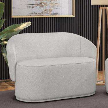 Imagem de Sofá 2 Lugares Namoradeira Orgânica para Sala Malu Bouclê Cinza M11 - D'Rossi