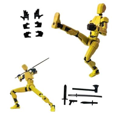 Imagem de Guerreiro Dummy 13 Articulado 3D Com Armas E Mão Extra Para Montar Brinquedo (Amarelo)