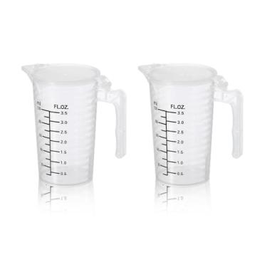 Imagem de Saim Copo medidor de líquido de plástico graduado de 100 ml com tampa e bico acessórios de cozimento para laboratório, cozinha, casa