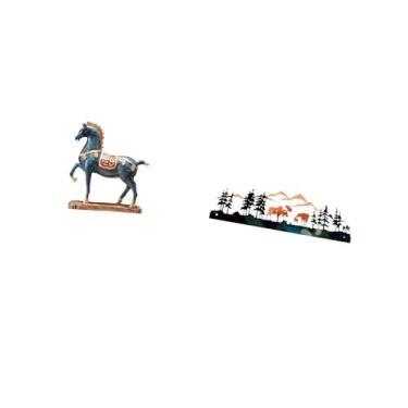 Imagem de Fenteer Escultura de Cavalo em Pé, Estatueta de Veado para Mesa, Sala de Estar, Estante de Livros, Jardim, Cerca, área Externa, Interna, Decoração Fen