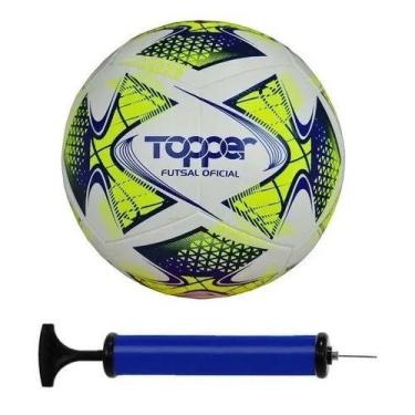 Imagem de Bola Futebol Futsal Topper 22 + Bomba de Ar - Amarelo, Amarelo