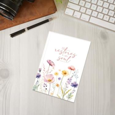 Imagem de Caderno de flores, caderno A5 para anotações de escritório, agenda de 21 x 14,7 cm, agenda de viagem, 12