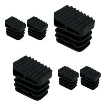 Imagem de Kit 6 Sapata Pé Ponteira Para Escada 30x23mm Interna Preto - EMPÓRIO A