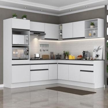 Imagem de Armário De Cozinha Completa De Canto Branco/preto - MULTIMOVEIS