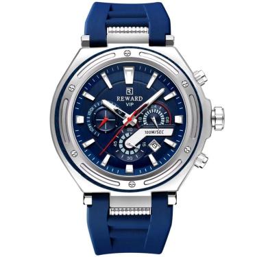 Imagem de Relógio Masculino Design Robusto Esportivo De Quartzo 3bar à Prova D´agua Azul