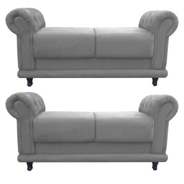 Imagem de Kit 02 Recamier Barcelona Suede Grafite