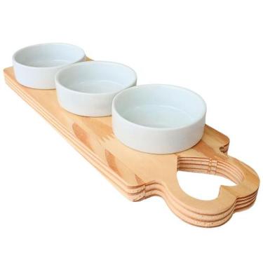 Imagem de Petisqueira para Servir Molhos e Caldas - Conjunto de Porcelana e Tábu