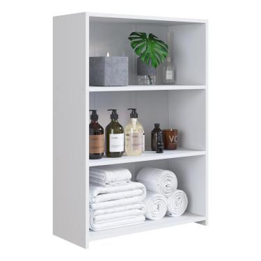 Imagem de Gabinete Banheiro 63cm Com Prateleiras Multimóveis Cr10099 Branco Branco
