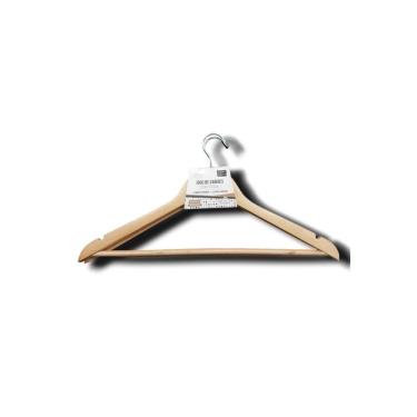 Imagem de Kit 50un.cabide De Madeira C.2 Peças Cromado