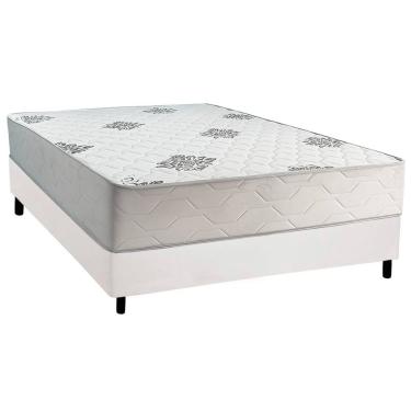 Imagem de Cama Box Casal: Colchão Ortopédico Inovaflex Comfort Premium+Base CRC Corano White (138x188)