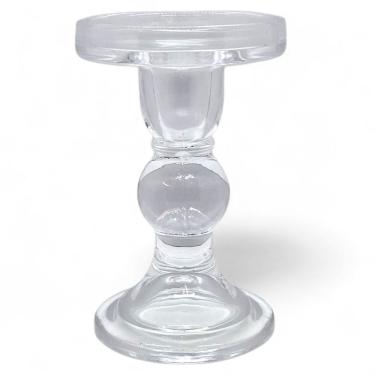 Imagem de Porta Velas Castiçal Transparente Vidro Delicado 13 cm